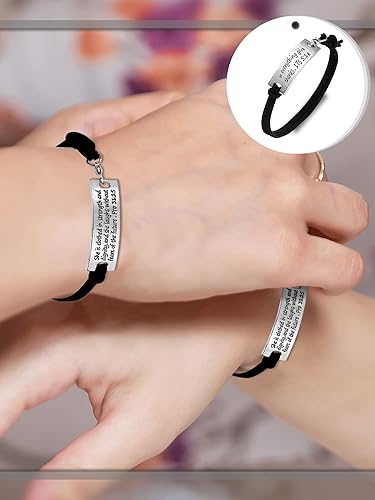 Miniatura 6 de SATINIOR 20 pulseras de mensaje inspirador para mujer, pulseras de cuero con citas motivacionales a granel, brazalete ajustable para regalos