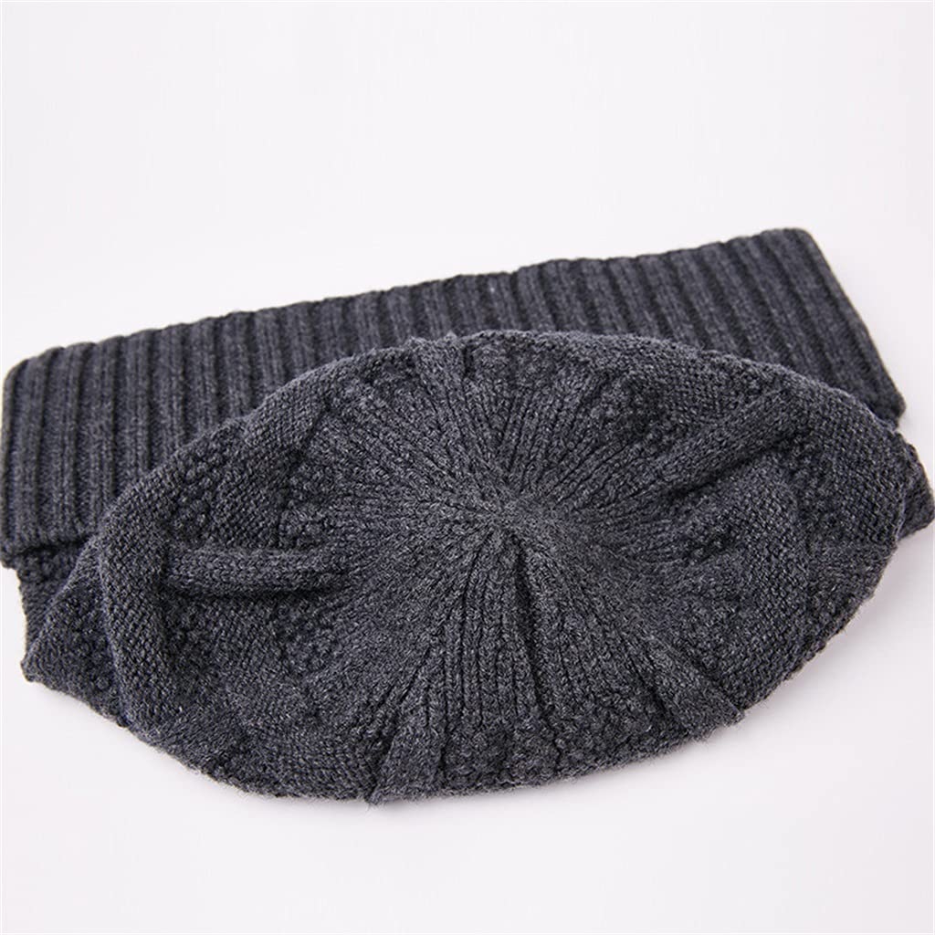 Berretto da Uomo Cappello in Lana Lavorato a Maglia Caldo Comodo Berretto da Uomo Berretto da Uomo Cappello Invernale da Esterno Caldo (Color : A, Size : 56~58CM)