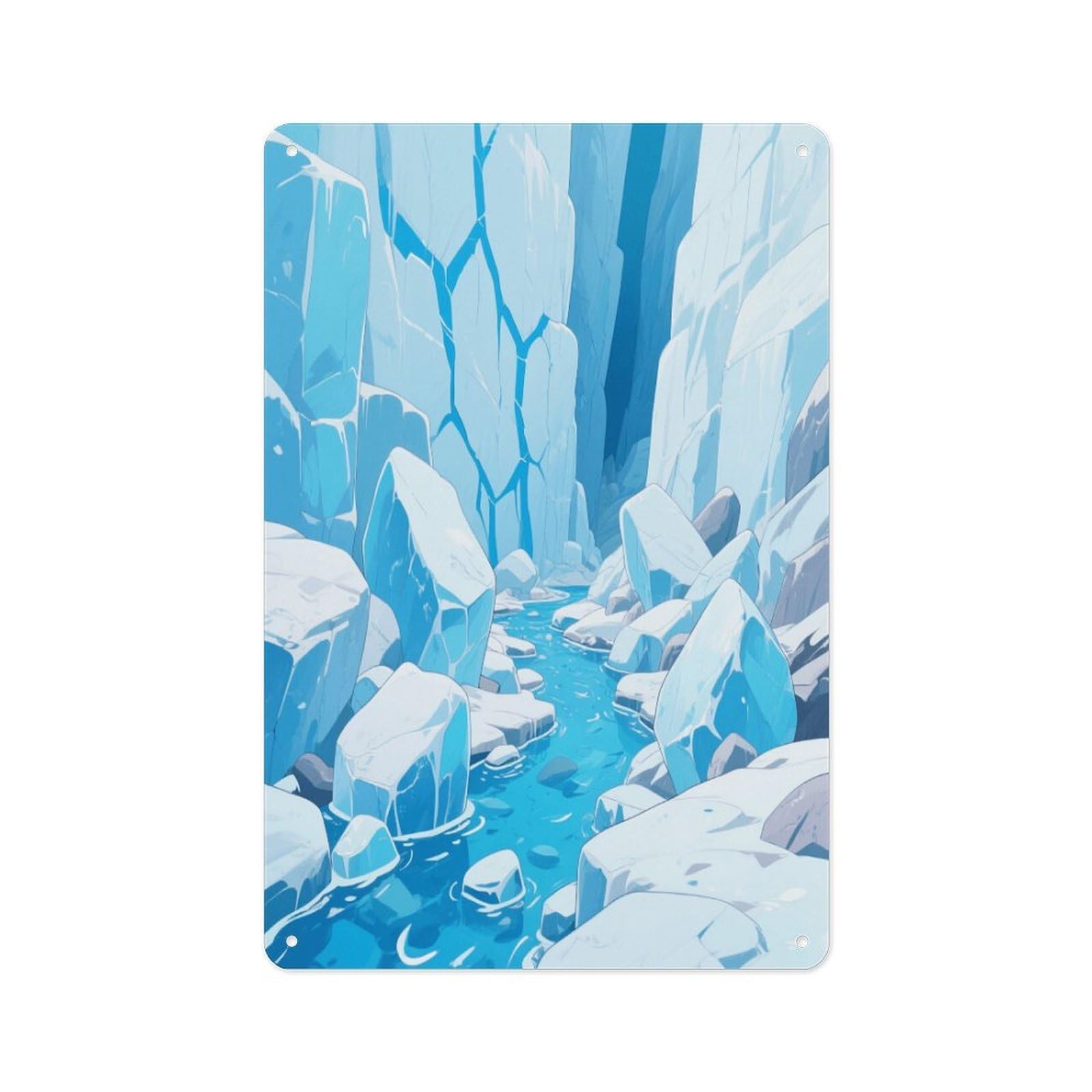 Fekiloot Style Glacier Canyon Wall Decor Metal Signs Tin Signs Poster