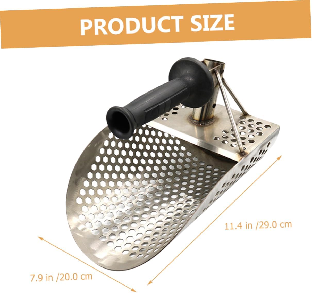 Yardwe Stainless Steel Sand Scoop for Metal Detecting Wide Head Sifting Shovel for Beach River Efficient Treasure Hunting Tool with Design Durable Versatile Sand Sifter