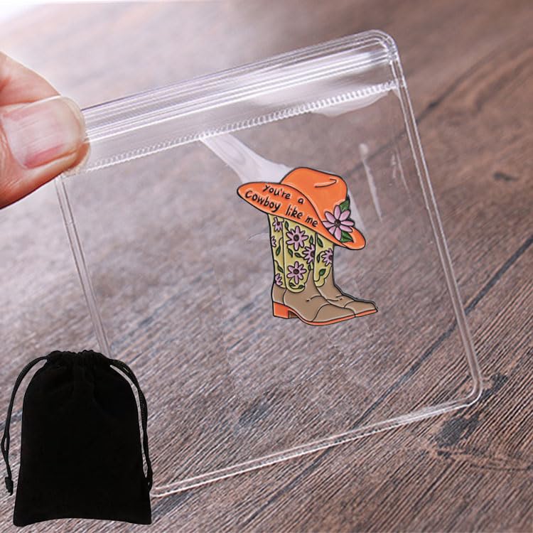 Image of Cowgirl Boots Pin Brooch, Enamel Pin Gift for Women Men