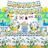Bugs Birthday Party Decorations - Insect Party Supplies, Plates Cups Napkins Tablecloth Cutlery Happy Birthday Banner Balloon Cake Toppers for Class Office Garden Reptile Baby Shower