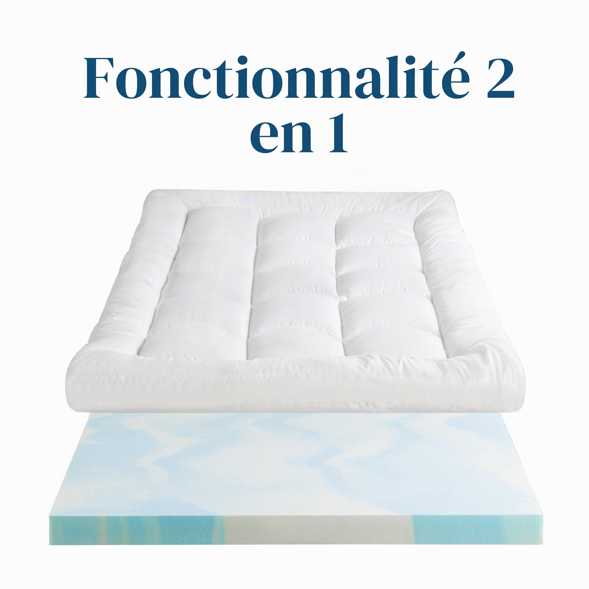 Zinus Surmatelas en Mousse à mémoire de Forme 135 x 190 cm, épaisseur 10 cm, Design à cellules Ouvertes, Respirant et Doux, fermeté Moyenne, pour améliorer Le Repos et Le Confort, certifié Oeko-Tex