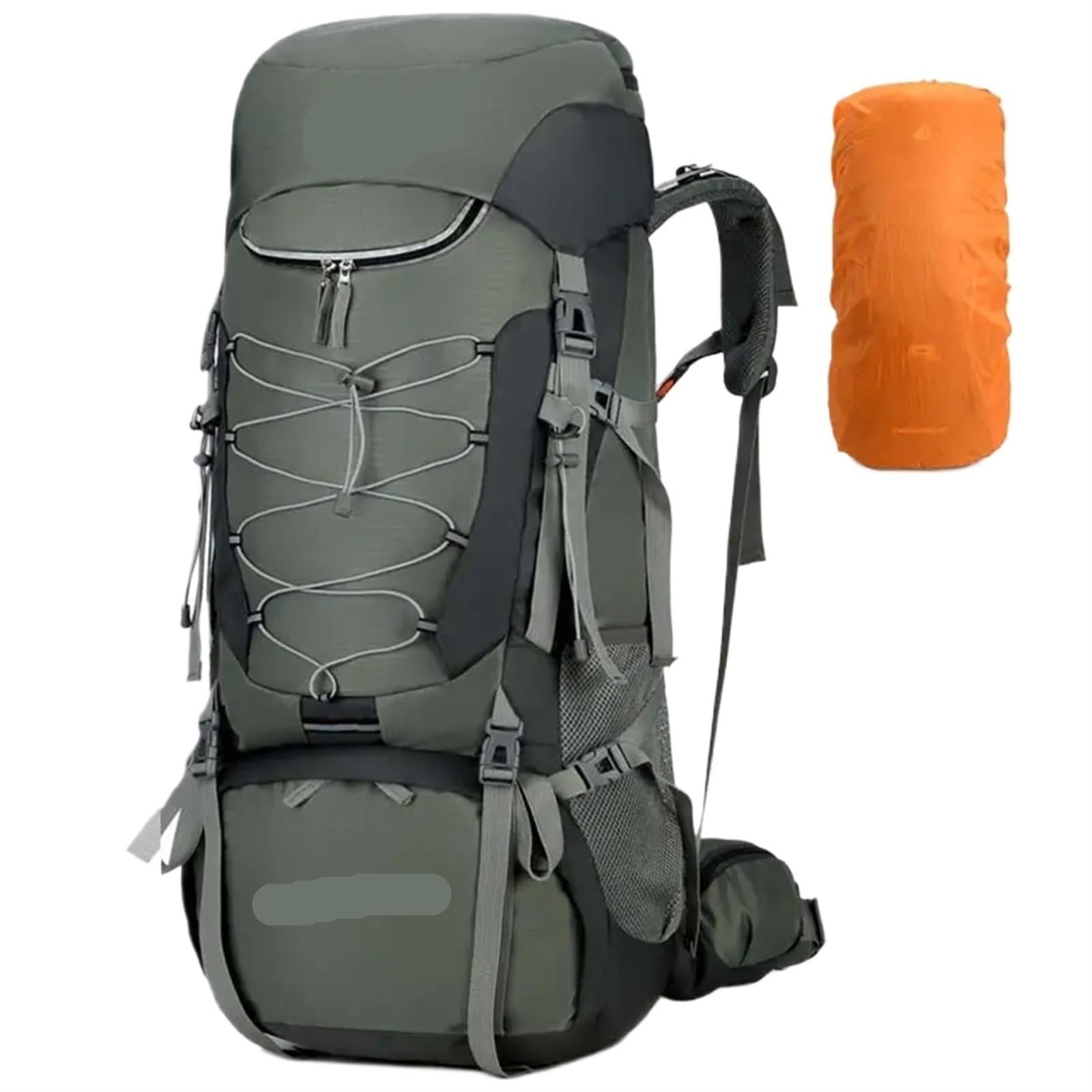 Bergsportrucksack Camping Rucksack Wandern Tasche Sport Outdoor Taschen for Männer 75L Große Mit Regen Abdeckung Reise Klettern Bergsteigen Trekking Tasche(Green)