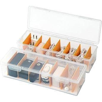 2 St Ck Kabel Organizer Box Ladekabel Organizer Kabelorganizer Box Mit 7 Verstellbaren Trennw Nden F r B ro Zuhause Schreibtisch