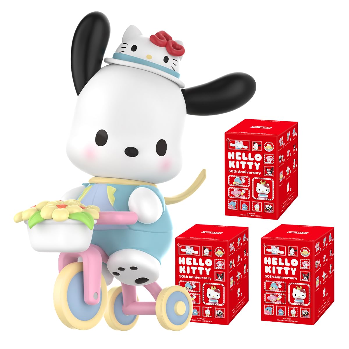 POP MART Sanrio characters Hello Kitty 50th Anniversary Series Figures 3Boxes Premium Design Gifts for Women Fan-Favorite Collectible Chic Art Toy Action Figure