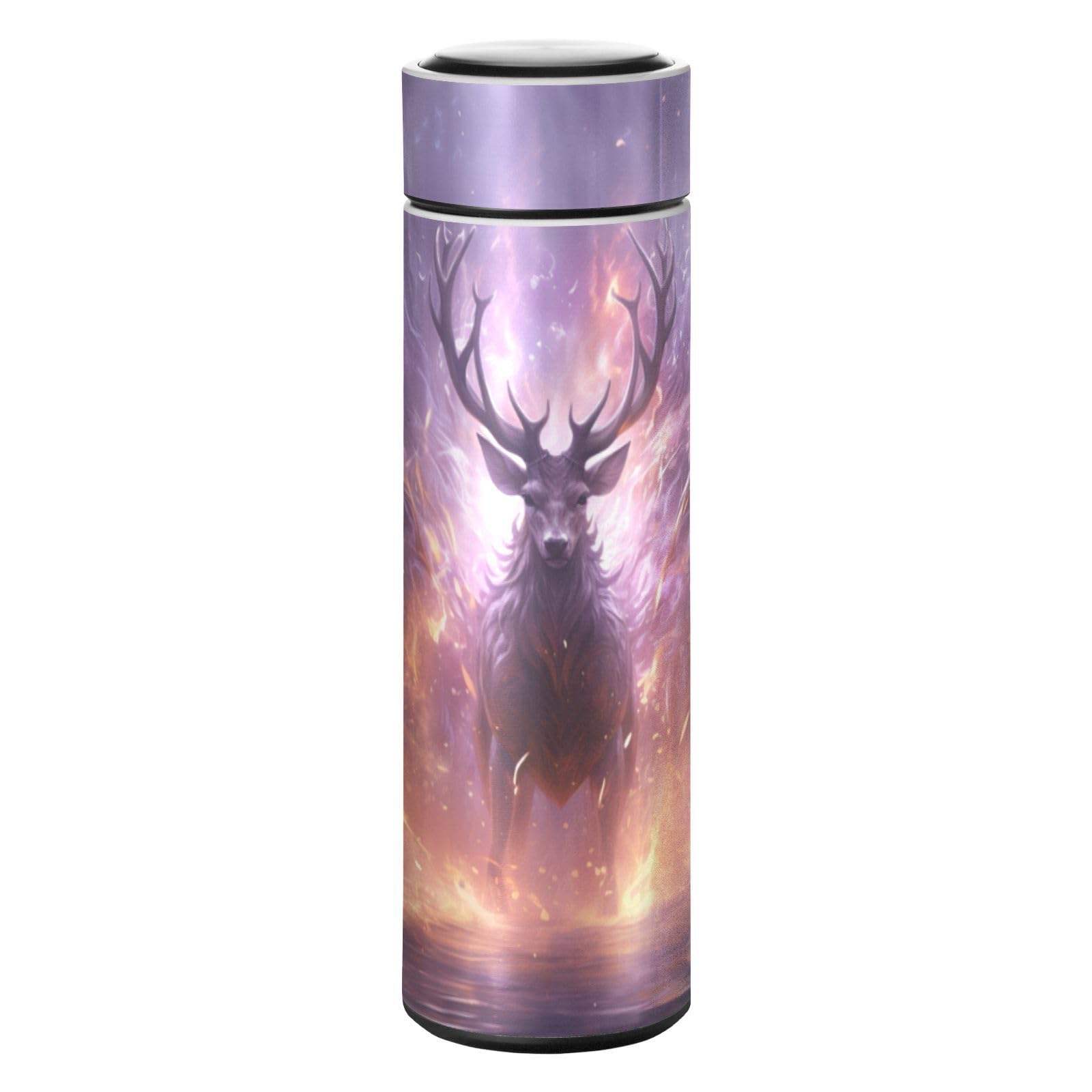 Fired Angry Deer Water Bottle Stainless Steel Insulated Vacuum Flask Leak Proof Thermos for Boys Girls