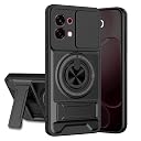 AELVOUX Oppo F31 5G Back Cover | Armor Camera Slider 360 Degree Rotating Finger Ring Holder Case with Bracket Stand Back Case Cover (Compatible with MagSafe Accessories) (Black) gallery image