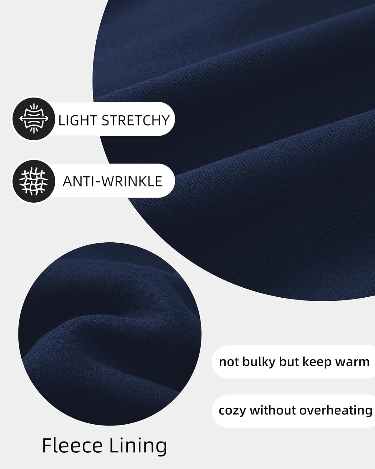 BUXKR Men's Baggy Sweatpants Wide Leg Fleece Casual Joggers Cotton Loose Drawstring Elastic Waist Pants with Pockets - Image 5