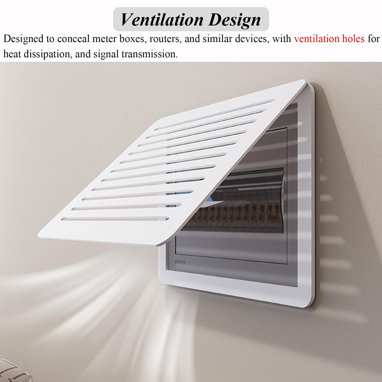 Tapa Cuadro Electrico Marco de Arte con Bisagras para Cubrir El Panel Eléctrico, Cubierta del Panel de Interruptores con Orificio Perforado, Caja del Medidor Eléctrico, Decoración Rústica para