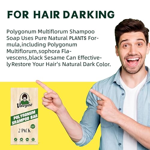 Miniatura 3 de Polygonum Multiflorum - Barra de champú oscuro para adelgazar el crecimiento y el oscurecimiento del cabello, productos inversos de pérdida de