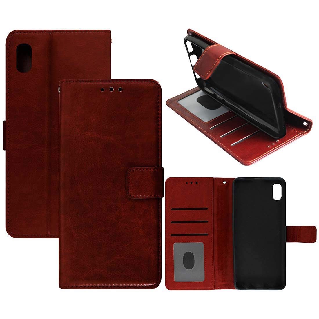 Casotec Flip Cover for Xiaomi Redmi 7A | Premium Leather Finish | Inbuilt Pockets & Stand | Flip Case for Xiaomi Redmi 7A (Brown) (B07V5N84TM) Amazon Price History, Amazon Price Tracker