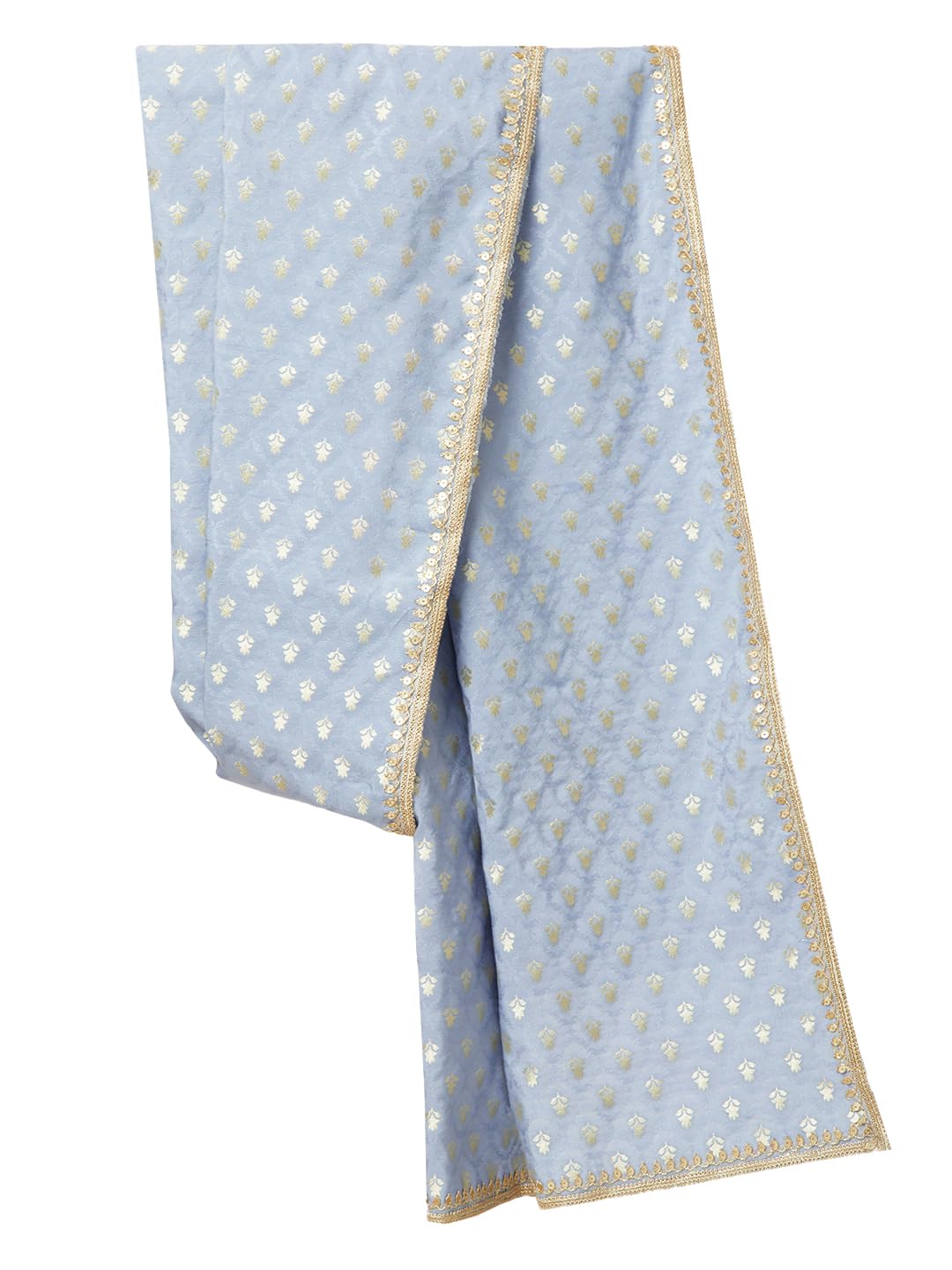 vastramay Men’s Woven Silk Blend Dupatta with Elegant Lace Detailing – Ethnic & Festive Attire-picture-10