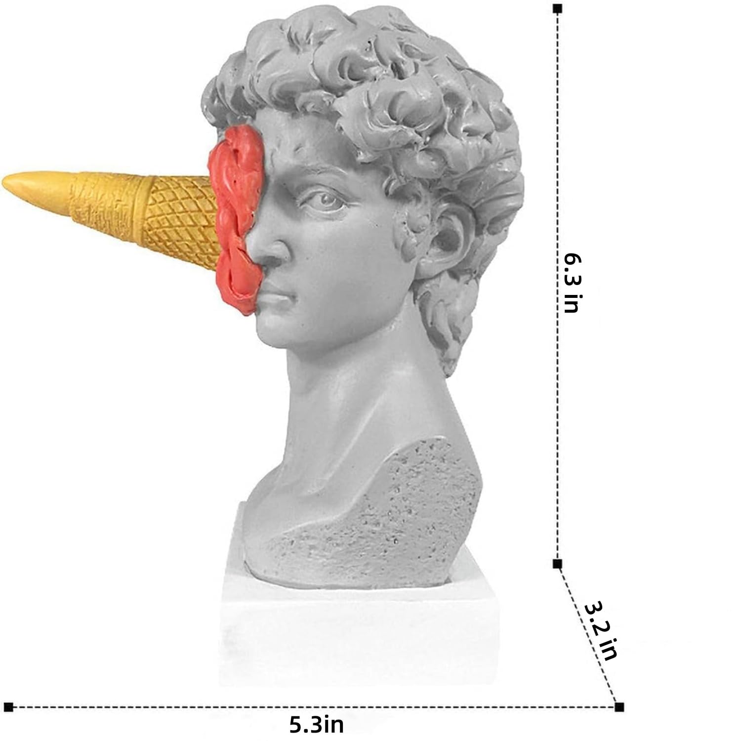 Amazon.com: JTZXJJX 6.3 Inch Ice Cream David Head Resin Sculpture