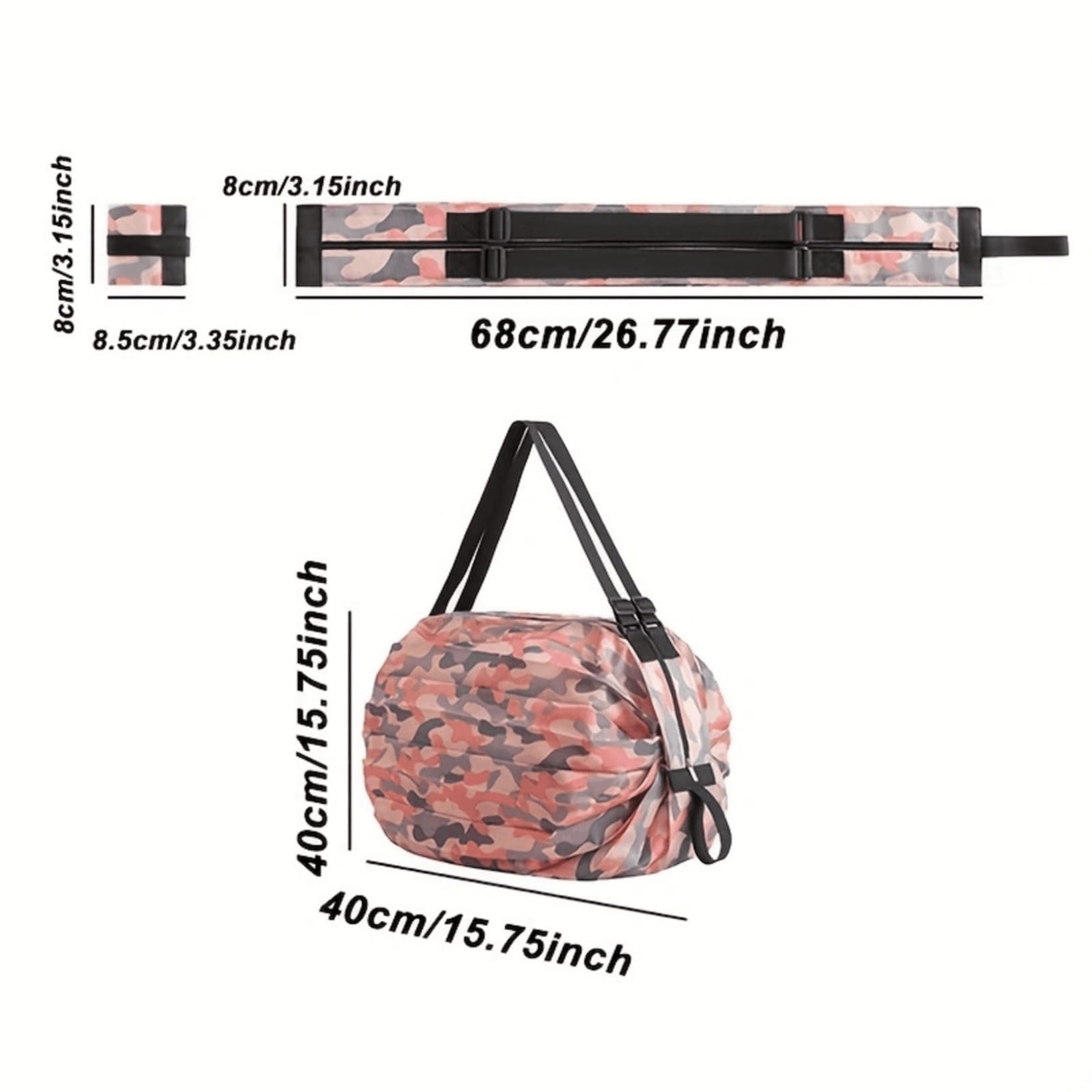 Meoliny Foldable Shopping Bag,Compact and Durable Outdoor Storage Bag.(Navy Blue).