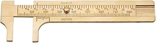 Jeanoko Double Scale Vernier Calipers Brass Sliding Gauge Sliding Pocket Caliper Handy Measuring Tool mm/inch for Measuring Jewelry(80mm)