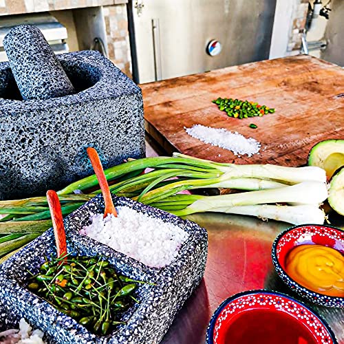 Miniatura 3 de TRES PIEDRAS - Handcrafted Volcanic Stone Molcajete - Authentic Mexican Cuisine - 9-Inch Square Width - Handmade Mexican Artistry