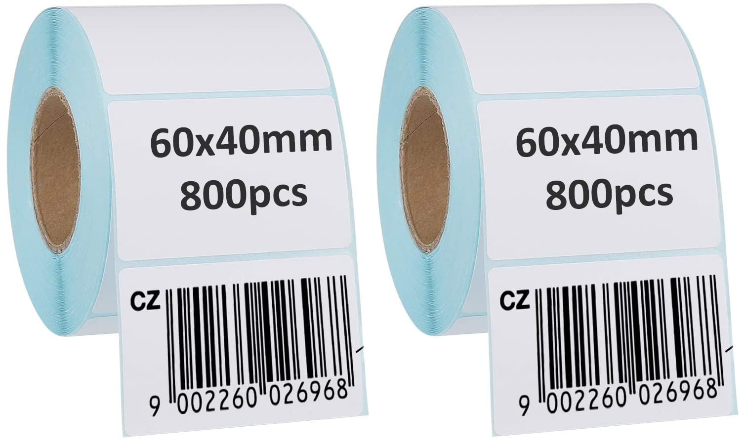 Rubik 1600pcs Direct Thermal Printer Labels Stickers, 60x40mm Self Adhesive Use for 70GSM Barcode Address Shipping Postage