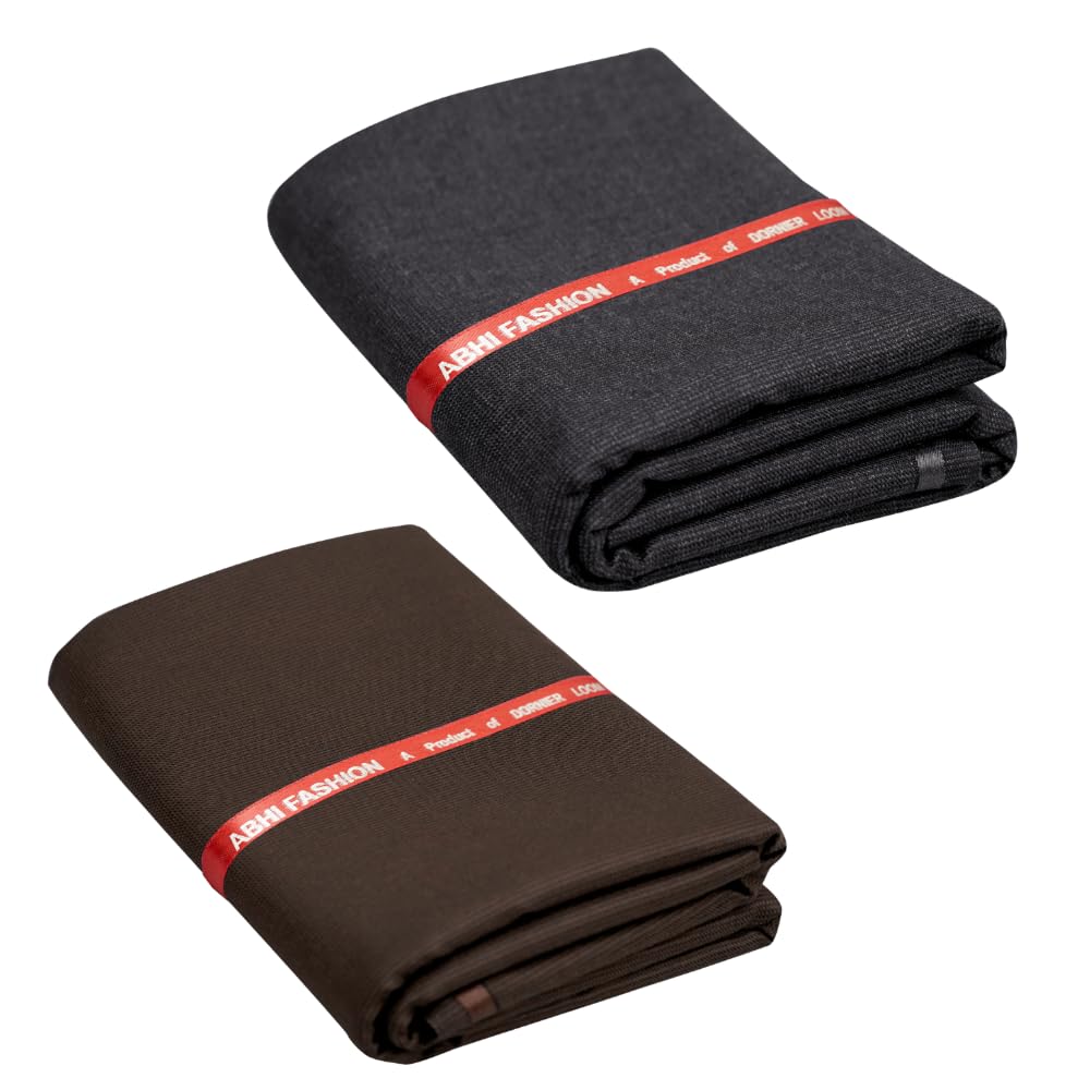 Men's Cotton Feel Unstitched Trouser Fabric For Men (Pack Of 2)-picture-11