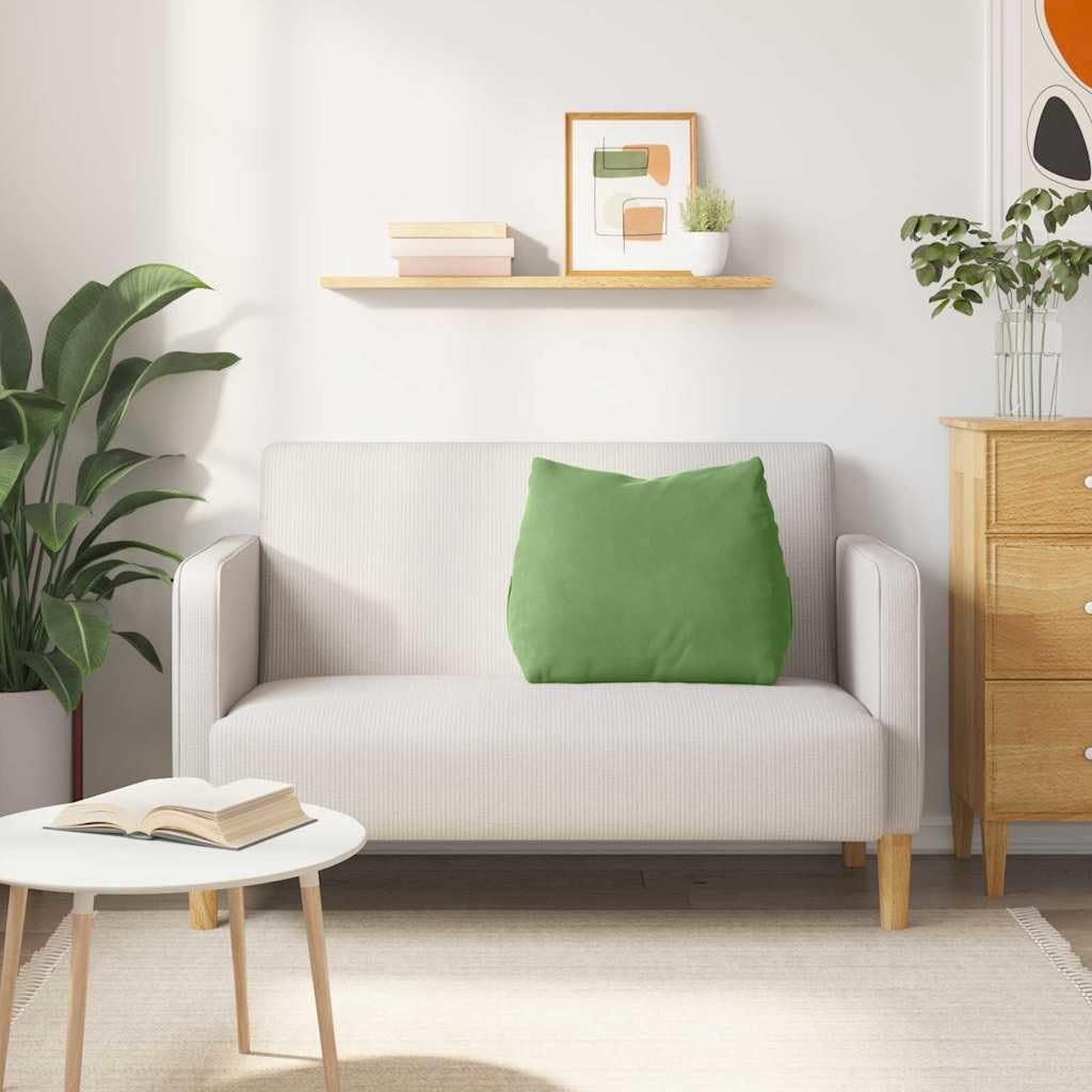 Poduszka pod plecy jasnozielona ze sztruksu 60 x 20 x 50 cm z wypełnieniem poliestrowym, ergonomiczna poduszka podpierająca na sofę, łóżko, do biura, idealna do czytania, relaksu, oglądania