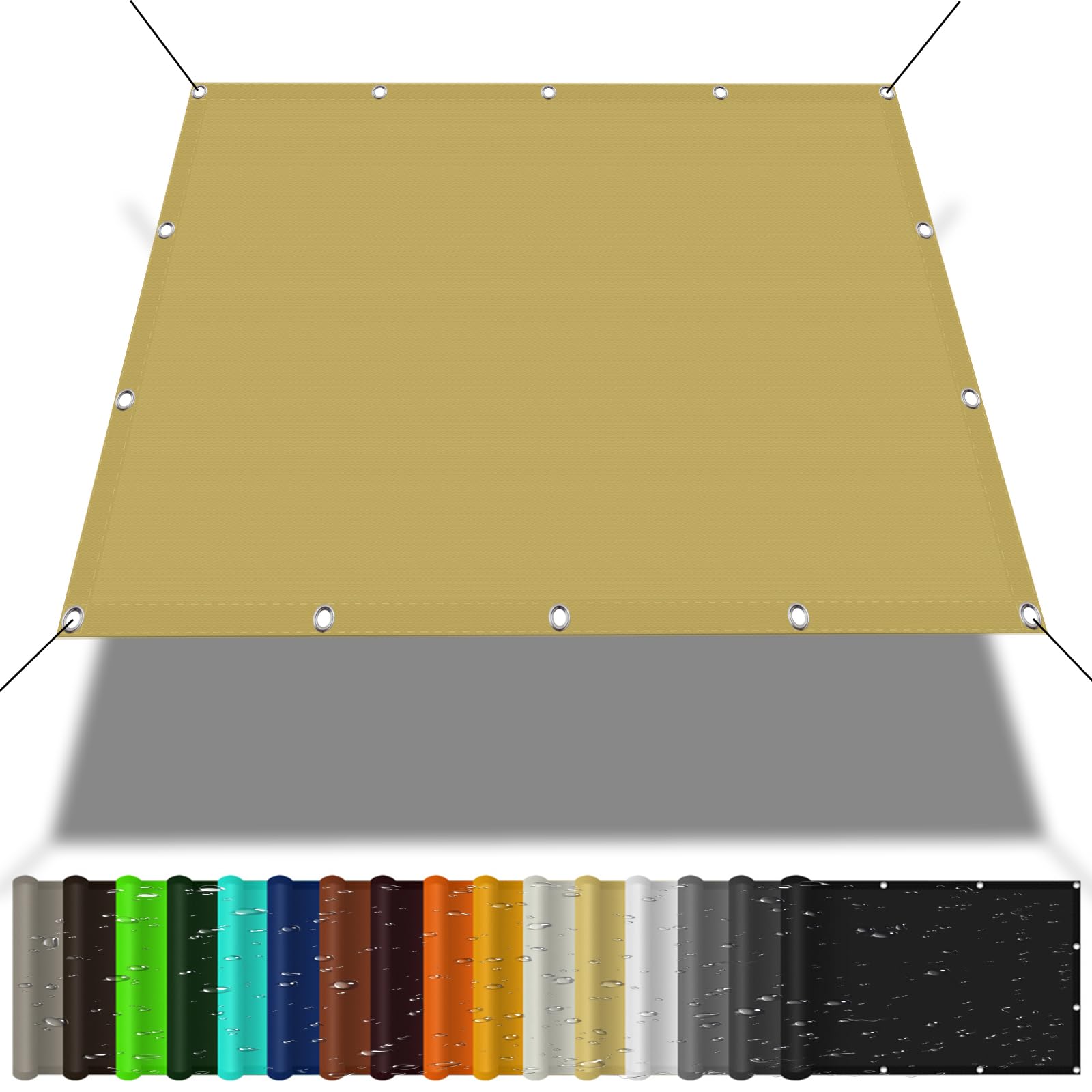 LYGSWDB 280x400 cm Tessuto Parasole Protezione UV Resistente al Calore Resistente agli Strappi Idrorepellente Include Corde di Fissaggio Perfetto per Il Campeggio all'aperto e l'uso in