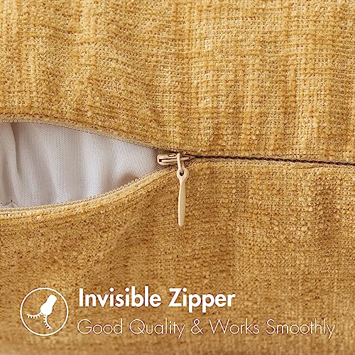 Image of MIULEE Pack of 2 Couch Throw Pillow Covers 20x20 Inch Soft Gold Chenille Pillow Covers for Sofa Living Room Spring Home Decor Couch Solid Dyed Cases