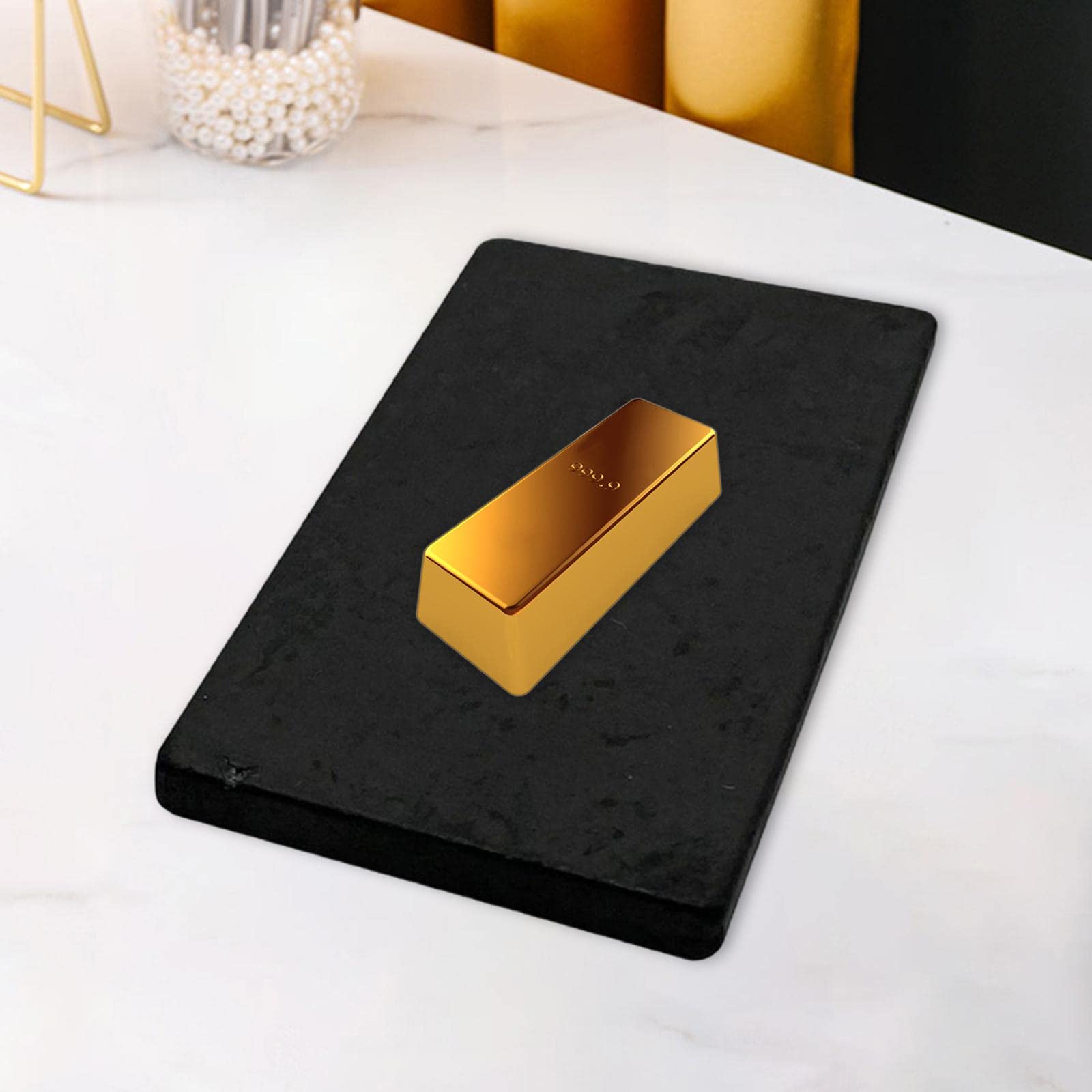 Tachiuwa Metal Testing Stone, Gold Detecting Stone Gold Tester Test Stone 7cmx4.3cmx0.5cm