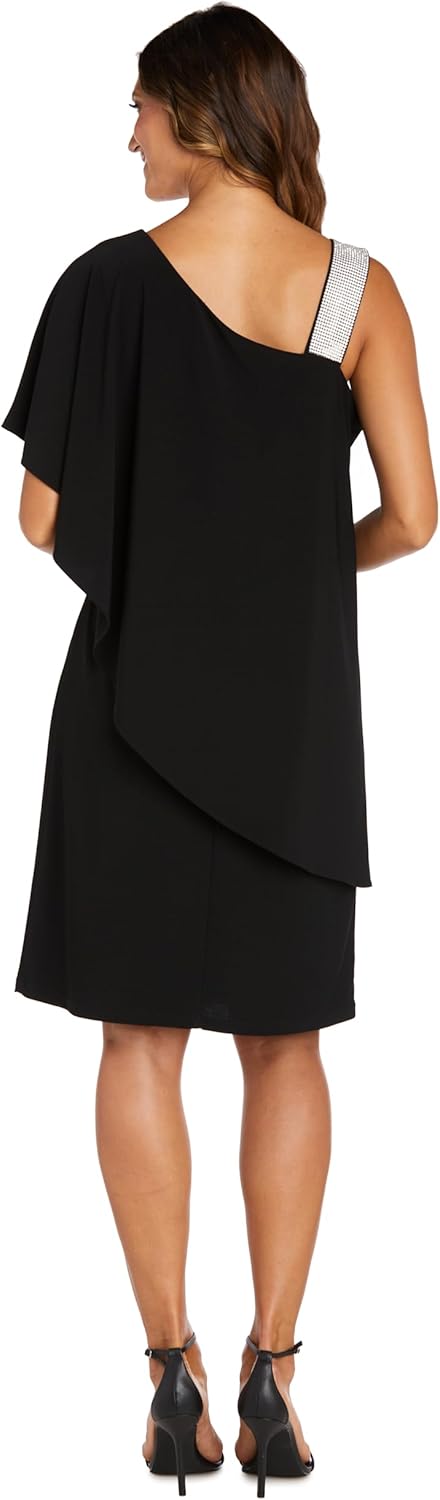 R&M Richards Womens One Shoulder Short Cocktail Dress - Image 3