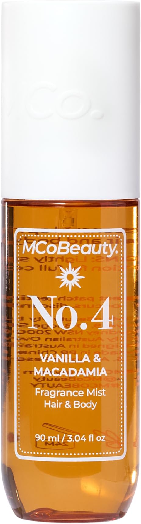 MCoBeauty Fragrance Mist No. 4 - Refreshing Hair & Body Spray for Women - Burnt Caramel, Toasted Macadamia & White Chocolate Scent - Gourmand Sweet Perfume, Long Lasting & Light - Vegan & Cruelty Free