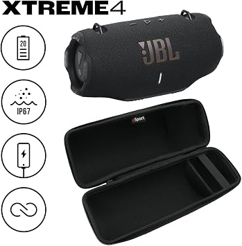 JBL Xtreme 4 Bluetooth Speaker with gSport Carbon Fiber Case (Black)