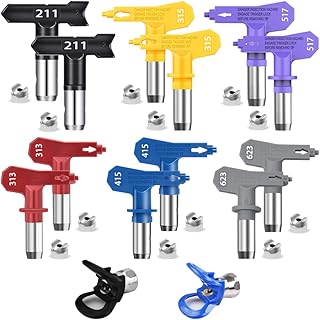 Airless Paint Spray Guns Nozzles Set.Spray Tips for Airless Sprayer, Reversible Airless Paint Sprayer Nozzle Tips 12 Pieces with 2 PCS Nozzle Seats. (Coordinates-3)