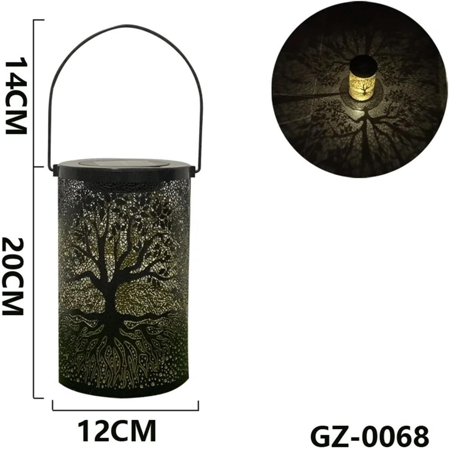 Outdoor Solar Projection lamp, Portable, with Hollow Iron Handle, can be Hung on Camping Tents, picnics, terraces, Used to Light up the Nighttime Atmosphere(4pcs)