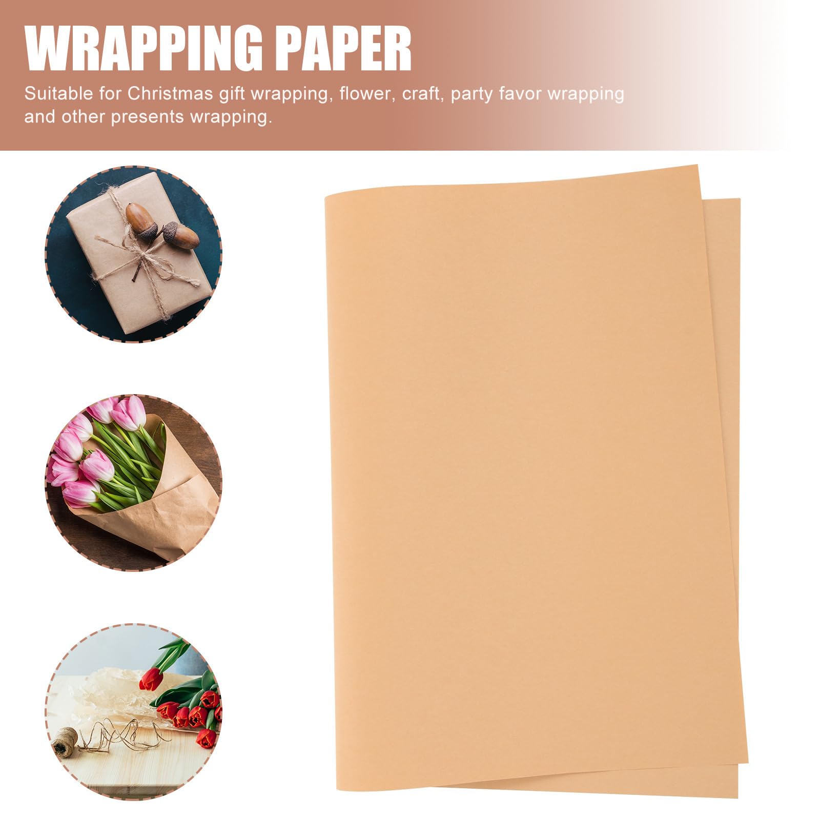 UPKOCH 45blätter Geschenkpapier für Verpackung von Blumen und Geschenken Bastelpapier aus Kraftpapier zum Selbermachen Verpackungspapier für Diverse Anlässe
