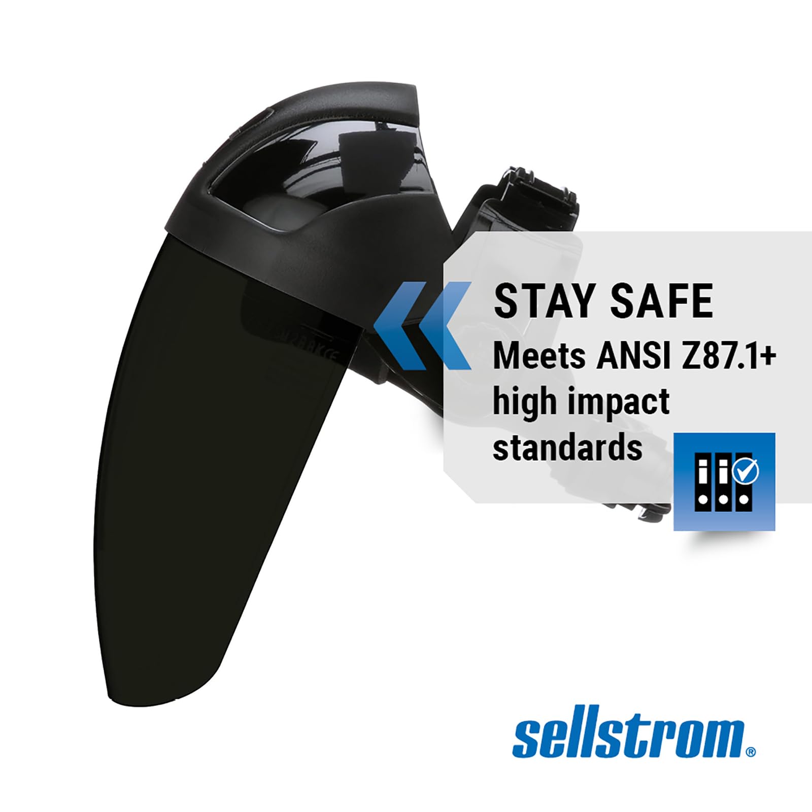 Sellstrom 32050 DP4 Standard Black Crown and Shade 5 IR Window Faceshield with Ratchet Headgear by Sellstrom
