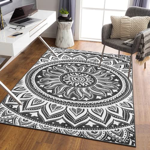 ishro home 3 x 5 Feet 3D Jet Multi Printed Carpet Rug Runner and Carpets for Bedroom/Living Area/Home with Anti Slip Backing
