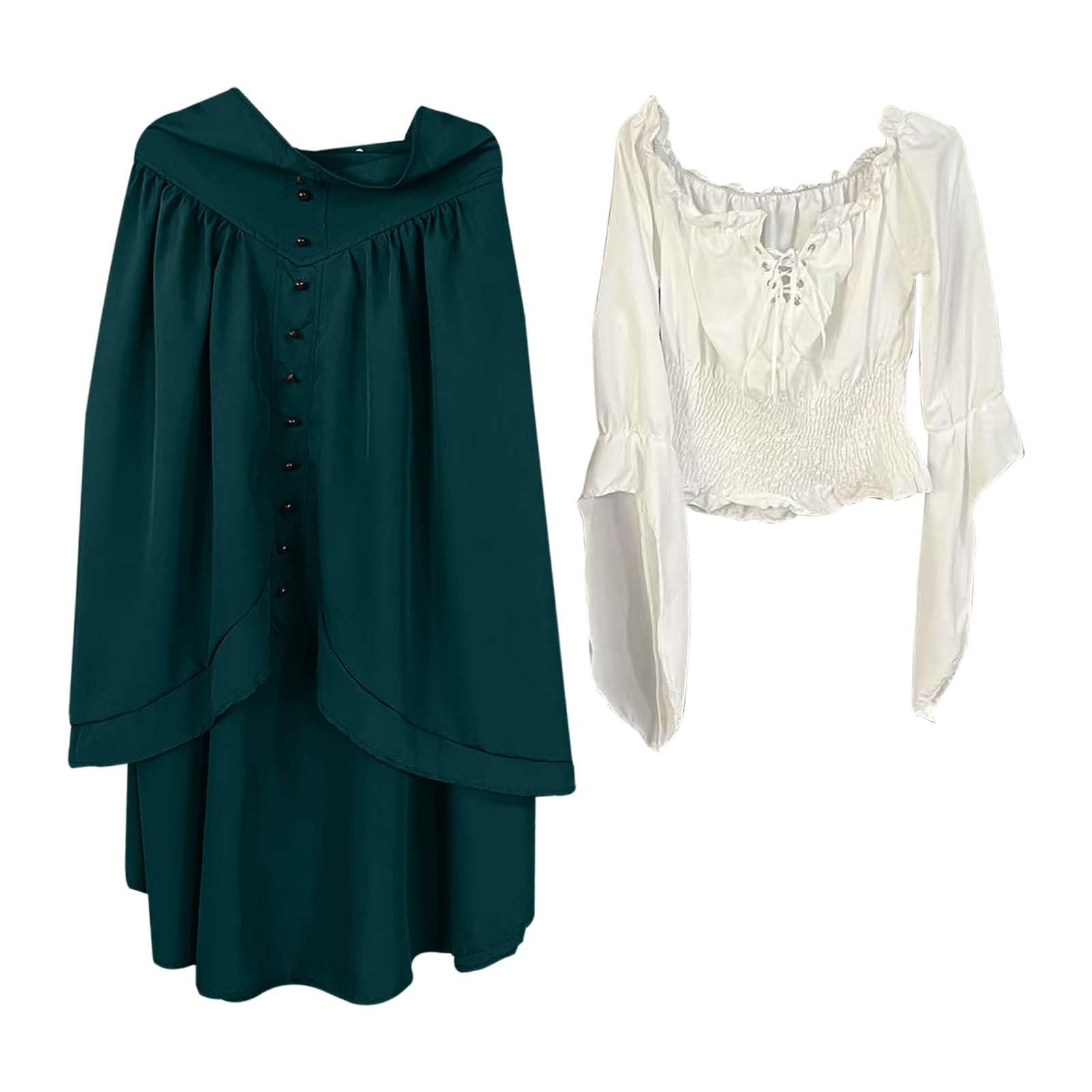 Generisch 2026 Conjunto de dos piezas para mujer, vestido abotonado con blusa sin hombros para uso diario, fiesta de cerveza, cosplay todo el año, elegante