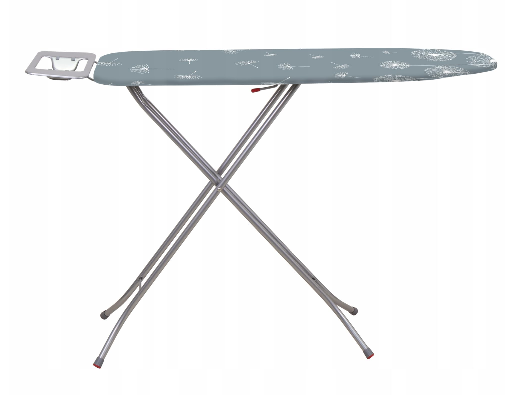 Metrox Asse da stiro pieghevole Basic, 114 x 34 cm, asse da stiro a vapore con rete metallica, base in schiuma da 5 mm e poggia ferro da stiro, asse da stiro con piedini antiscivolo
