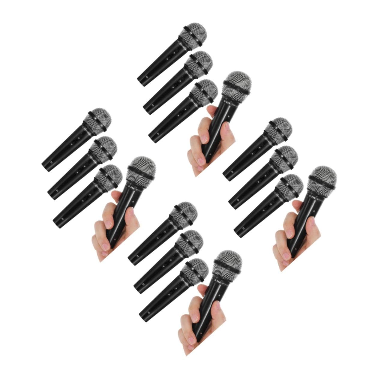 Micrófonos de Juguete de Plástico 4 Piezas para Modelo Simulación Realista Color Negro Accesorios para Juegos de Actuación y Fiestas Infantiles Divertido Micrófono