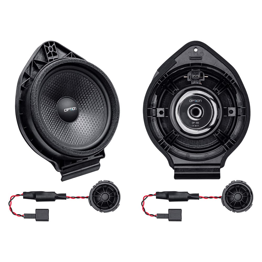 Option OP-165-ADAM compatible con Opel Adam, altavoz de componentes de 16,5 cm adecuado para Opel Adam, 70 Watt RMS, 3 ohmios, 90 dB (Plug & Play)