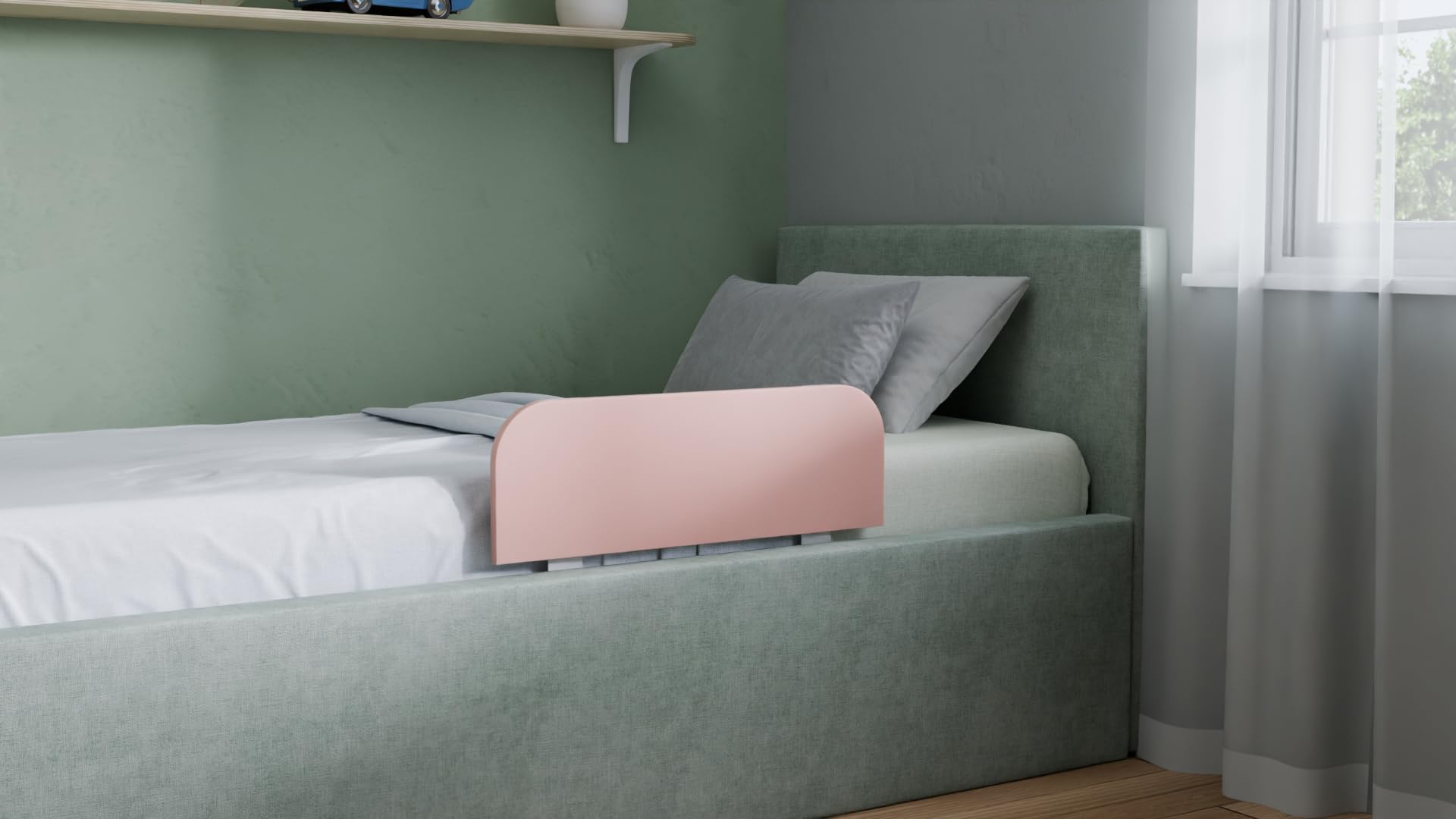 Barrière de lit 60x20 cm Rose Protection antichute stable sans percer stratifié Montage facile sous matelas