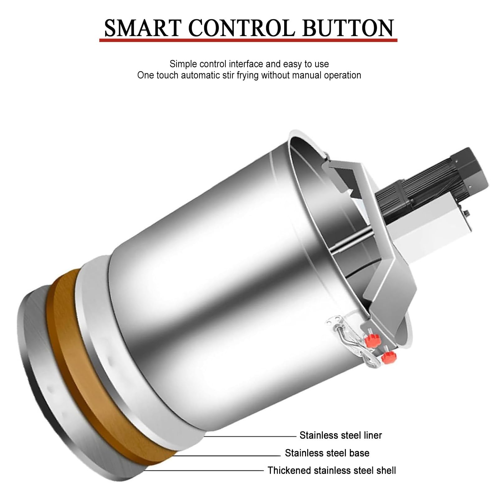 Batidora De Base para Olla Caliente, Batidora Automática De Mermelada De 40 L, Batidora Eléctrica De Acero Inoxidable. Batidora De Calor Comercial con Velocidad De Mezcla Ajustable