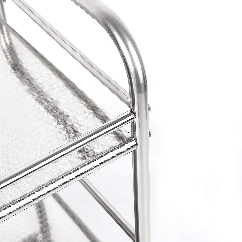 Carrello Portaoggetti JIUYOTREE A 3 Livelli Con Ruote - Nero, Per Cucina, Bagno O Ufficio | Con Maniglie E Portaoggetti Extra - Foto 3