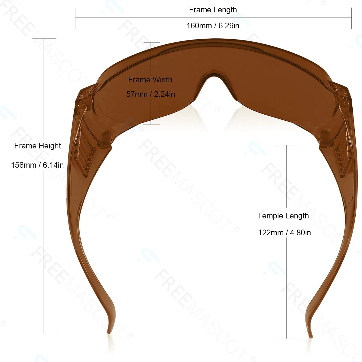 FREEMASCOT Lunettes de sécurité professionnelles OD 4+ 190 nm-540 nm/600 nm-760 nm pour lumière laser violet/bleu/vert et rouge (cadre style 3)