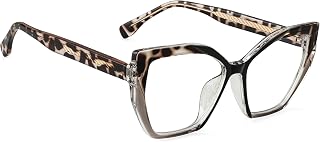 PERKEY Square Blue Cut Light Blocking Computer Eyeglasses for Women