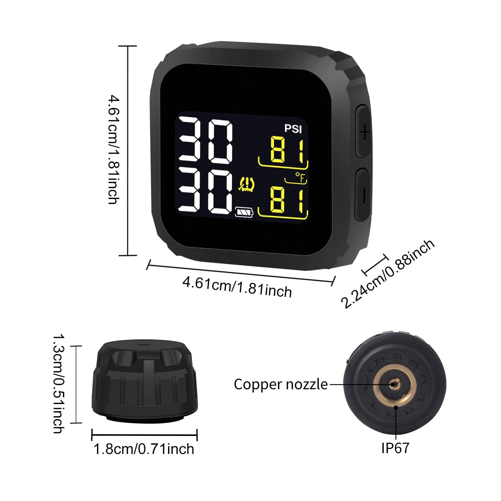 contrôle la Pression des pneus Moto, écran LCD en Temps réel, Pression des