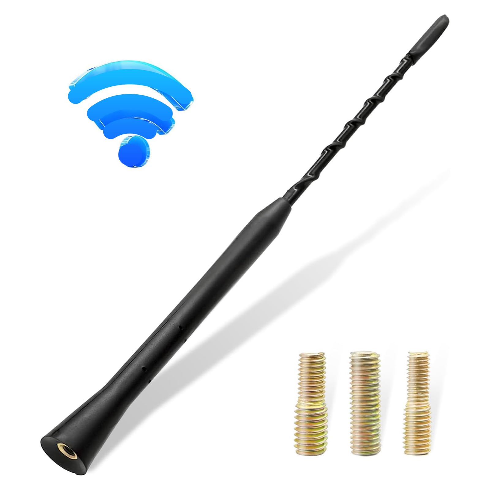 9" Universal Car Antenna Radio AM FM Antenna Aerial Flexible Antenna,Am/Fm/Dab Radio Signal Booster, Easy to Fit No Need Tools,Radio Antenna Booster Signal Roof Mast Replacement(Black)
