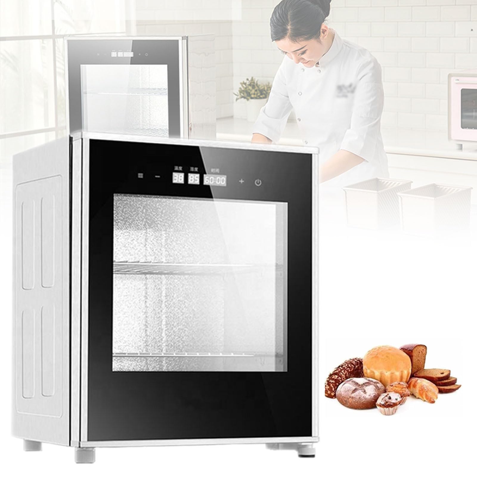 YXYLJOZ 40L Electric Desktop Dough Proofing Box,260W Bread Fermentation Box,Surround Heating,20-50°C Temperature Adjustable,with Humidity Control,for Toast,Yogurt,Natto,110v
