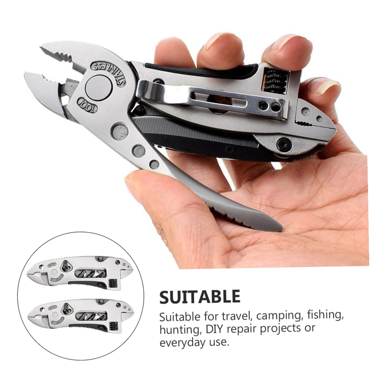 Kisangel 2pièces Pince Multifonction Pour Camping Et Plein Air Avec Clé Portable Outil De Camping Multifonctionnel Et Pince De