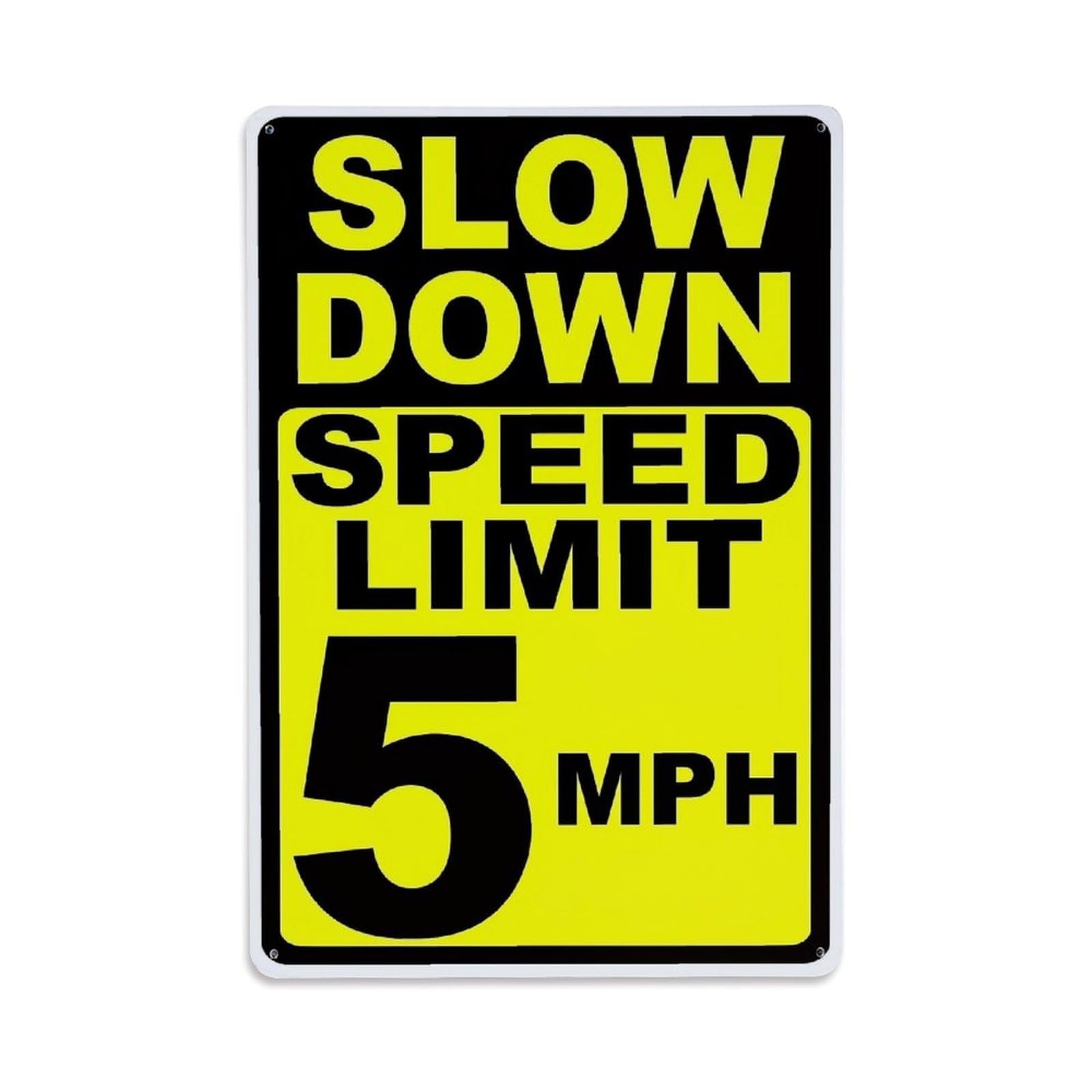 Jdfenggu Vintage Slow Down Speed Limit Sign_1 Retro Metal Tin Sign, Metal Poster For Bar, Home, Man Cave, Kitchen, Laundry Room Art Decor 8X12 Inch