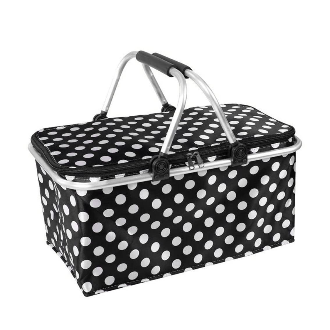 Panier de pique-nique portable pliable Oxford élégant avec grand sac à déjeuner isolé